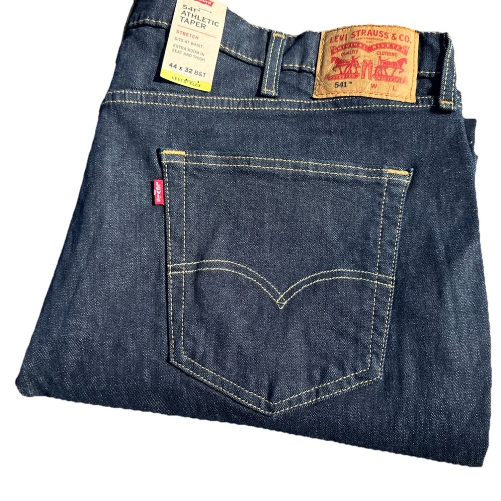 Big & Tall Levi's 541 Athletic Taper Stretch Blue Jeans 44x32